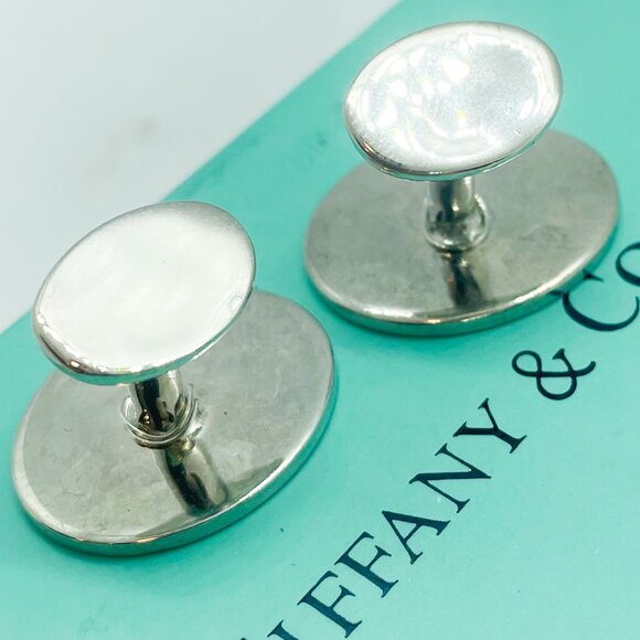 Tiffany and Co sterling silver return oval cufflinks - Picture 5 of 5